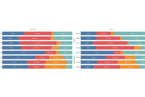 Evolution of the main macrogenres by ownership and country